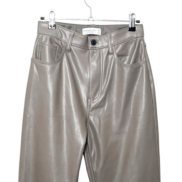 Abercrombie & Fitch 90s Straight Ultra High Rise Pants Women’s Size 26 Taupe - Picture 3 of 12
